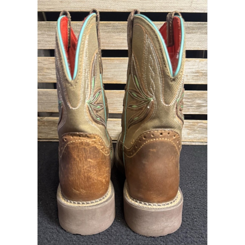 Justin Gypsy L9536 Womens 7.5 B Brown Leather Square Toe Western Work Boots - Picture 10 of 13